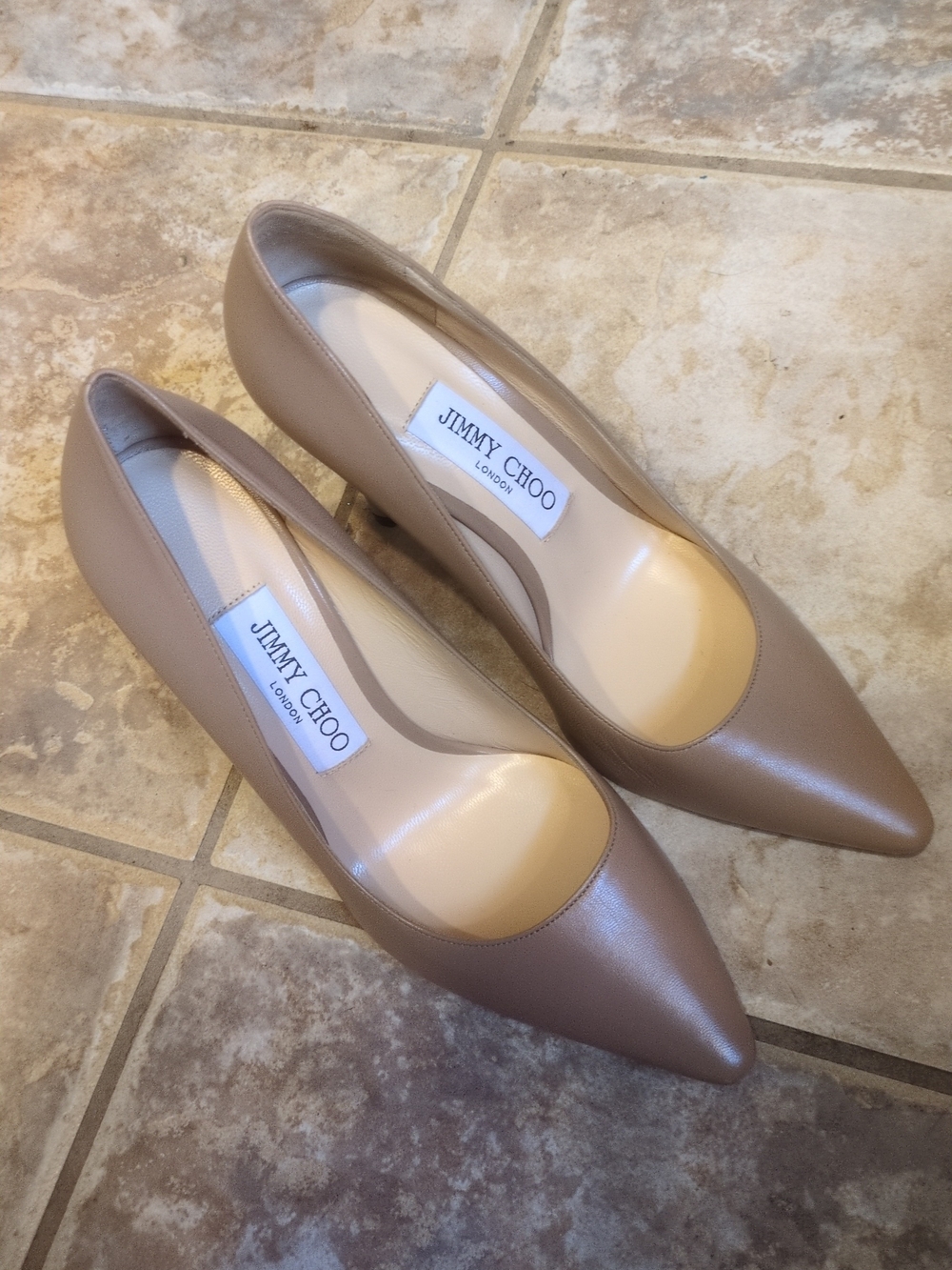 Jimmy Choo Women's Nude Leather Pointed-Toe Pumps